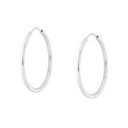 ORECCHINI A CERCHIO LISCIO MM 25 IN ARGENTO 925 GALVANICA RODIO