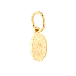 CIONDOLO MEDAGLIA OVALE CON MADONNA MIRACOLOSA MM 14 IN ARGENTO 925 GALVANICA ORO