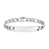 BRACCIALE UOMO CATENA FIGARO CON TARGA IN ACCIAIO