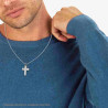 COLLANA CON PENDENTE A FORMA DI CROCE IN ACCIAIO