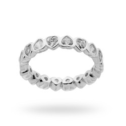 ANELLO ETERNITY CUORI CON ZIRCONI IN ARGENTO 925 RODIATO
