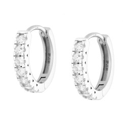 ORECCHINI CERCHIO MM 17 CON ZIRCONI BIANCHI IN ARGENTO 925 GALVANICA RODIO