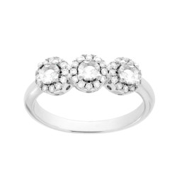 ANELLO TRILOGY CON ZIRCONE BIANCO IN ARGENTO 925 GALVANICA RODIO
