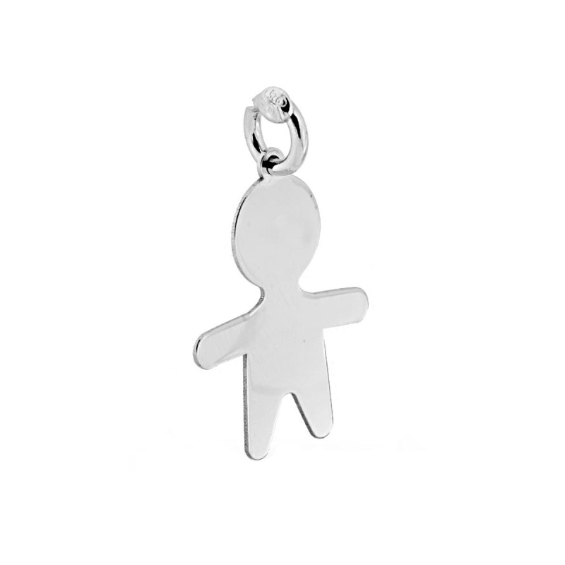 CIONDOLO BIMBO PLAIN MM 25 IN ARGENTO 925 GALVANICA RODIO