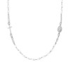 COLLANA ROSARIO MODELLO GIROCOLLO CM 50 CON CRYSTAL BIANCHI MM 3.5 IN ARGENTO 925 GALVANICA RODIO