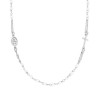 COLLANA ROSARIO MODELLO GIROCOLLO CM 50 CON CRYSTAL BIANCHI MM 3.5 IN ARGENTO 925 GALVANICA RODIO
