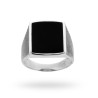 ANELLO CHEVALIER QUADRATO CON SMALTO NERO IN ARGENTO 925 RODIATO