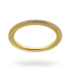 ANELLO ETERNITY VERETTA CON ZIRCONI BIANCHI MM 1.6 IN ARGENTO 925 RODIATO COLORE ORO