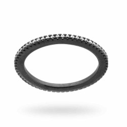 ANELLO ETERNITY VERETTA CON ZIRCONI BIANCHI MM 1.6 IN ARGENTO 925 GALVANICA RUTENIO