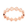 ANELLO ETERNITY VERETTA A ROMBI CON ZIRCONI BIANCHI MM 4.3 IN ARGENTO 925 GALVANICA ROSA