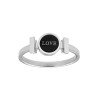 ANELLO CON TONDO NERO E SCRITTA LOVE IN ACCIAIO
