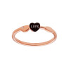 ANELLO CON CUORE NERO CON SCRITTA LOVE CON ZIRCONE BIANCO GALVANICA ROSA IN ACCIAIO