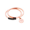 ANELLO DOPPIA FEDINA CON SCRITTA LOVE GALVANICA ROSA IN ACCIAIO