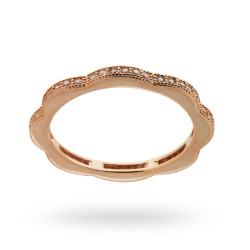 ANELLO ETERNITY VERETTA A FIORE CON ZIRCONI BIANCHI MM 1.8 IN ARGENTO 925 GALVANICA ROSA