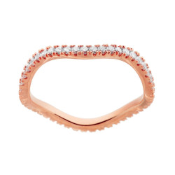 ANELLO ETERNITY VERETTA A ONDA CON ZIRCONI BIANCHI MM 1.8 IN ARGENTO 925 GALVANICA ROSA