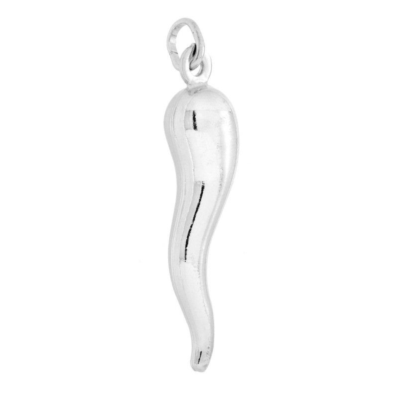 CIONDOLO PORTAFORTUNA CORNO MM 42 IN ARGENTO 925