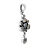 CIONDOLO ETNICO THAILANDESE CON PIETRE QUARZO RUTILATO IN ARGENTO 925