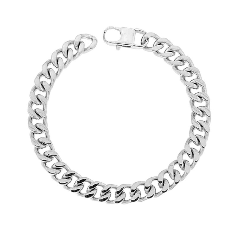 BRACCIALE CATENA GRUMETTA DIAMANTATA MM 8.2 IN ACCIAIO
