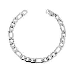 BRACCIALE CATENA GRUMETTA FIGARO ALTERNATA MM 7.2 IN ACCIAIO