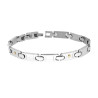 BRACCIALE UOMO MAGLIA IMPERNIATA CON PUNTI COLORE ORO IN ACCIAIO