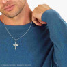 COLLANA CON PENDENTE A FORMA DI CROCE IN ACCIAIO