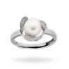 ANELLO CON PERLA BIANCA MM 8 E ZIRCONI BIANCHI IN ARGENTO 925 RODIATO