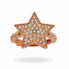 ANELLO CHEVALIER CON STELLA E ZIRCONI BIANCHI IN ARGENTO 925 GALVANICA ROSATA