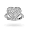 ANELLO CHEVALIER CON CUORE E ZIRCONI BIANCHI IN ARGENTO 925 RODIATO