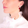 ORECCHINI MONACHELLA PERLA GOCCIA CORALLO MM 15X12 CON ZIRCONI BIANCHI IN ARGENTO 925 GALVANICA RODIO