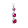 CIONDOLO TRILOGY CON ZIRCONI ROSSO RUBINO CONTORNATI CON ZIRCONI BIANCHI IN ARGENTO 925 GALVANICA RODIO