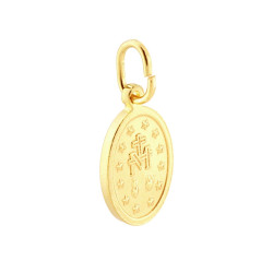 CIONDOLO MEDAGLIA OVALE MM 18 MADONNA MIRACOLOSA IN ARGENTO 925 GALVANICA ORO