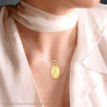 CIONDOLO MEDAGLIA OVALE MM 22 MADONNA MIRACOLOSA IN ARGENTO 925 GALVANICA ORO