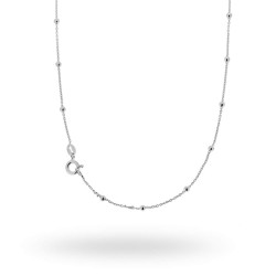 CATENA FORZATINA CM 60 ALTERNATA CON PALLINE LISCE MM 2.5 IN ARGENTO 925 RODIATO