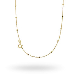 CATENA FORZATINA CM 40 ALTERNATA CON PALLINE LISCE MM 2.5 IN ARGENTO 925 GALVANICA ORO