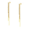 ORECCHINI TENNIS DOPPIO FILO CON ZIRCONI BIANCHI IN ARGENTO 925 GALVANICA ORO