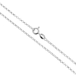 CATENA ROLO DIAMANTATA 027 SEZIONE MM 2.1 LUNGHEZZA CM 50 IN ARGENTO 925 GALVANICA RODIO