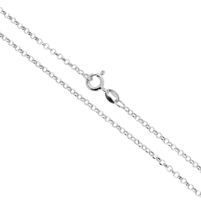 CATENA ROLO DIAMANTATA 027 SEZIONE MM 2.1 LUNGHEZZA CM 50 IN ARGENTO 925 GALVANICA RODIO