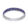 ANELLO ETERNITY VERETTA CON CUBIC ZIRCONI BLU ZAFFIRO IN ARGENTO 925 GALVANICA RODIO