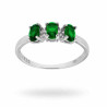 ANELLO TRILOGY CON ZIRCONI VERDE SMERALDO E BIANCHI IN ARGENTO 925 GALVANICA RODIO