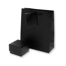 ASTUCCIO MULTIUSO PER GIOIELLI CM 5,5 X 5,5 COLORE NERO CON SHOPPER INCLUSA
