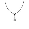 COLLANA CON CIONDOLO TESTA DI INDIANO IN ARGENTO 925 E LACCIO IN COTONE