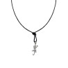 COLLANA CON CIONDOLO GEKO IN ARGENTO 925 E LACCIO IN COTONE