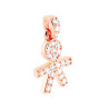CIONDOLO BIMBO CON ZIRCONI BIANCHI IN ARGENTO 925 GALVANICA ROSA