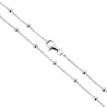 CATENA FORZATINA 035 SEZIONE MM 1.2 ALTERNATA A PALLINE LISCE MM 3 LUNGHEZZA CM 100 IN ARGENTO 925 GALVANICA RODIO