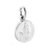 CIONDOLO SACRO ROTONDO MADONNA DI LOURDES MM 11 IN ARGENTO 925 GALVANICA RODIO