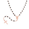 COLLANA ROSARIO CM 50 CON GRANI IN CRYSTAL COLORE NERO MM 3.5 IN ARGENTO 925 GALVANICA ROSA