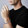 BRACCIALE UOMO MAGLIA IMPERNIATA IN CERAMICA BLU IN ACCIAIO