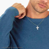 COLLANA CATENA FORZATINA CON CROCE CON VITI IN ACCIAIO