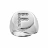 ANELLO CHEVALIER PLAIN CON LETTERA ZIRCONI BIANCHI IN ARGENTO 925 GALVANICA RODIO