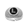 ANELLO FASCIONE ZIRCONI BIANCHI CON LETTERA ZIRCONI BIANCHI SU FONDO NERO IN ARGENTO 925 GALVANICA RODIO